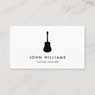 Carte De Visite Minimaliste de guitare acoustique de musicien