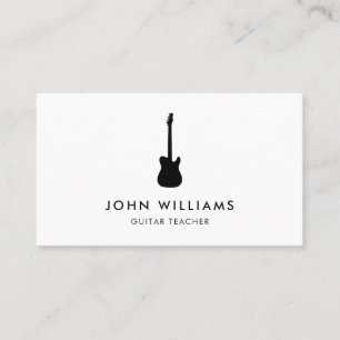 Carte De Visite Minimaliste de guitare de musicien moderne