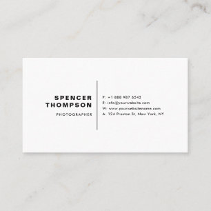 Carte De Visite Minimaliste de la typographie de Black Modern Sans