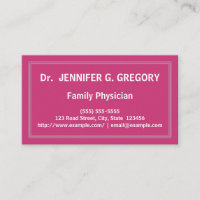 Carte de visite minimaliste de médecin de famille