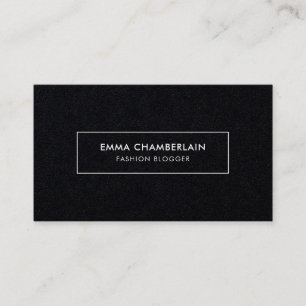 Carte de visite minimaliste de papier noir rustiqu