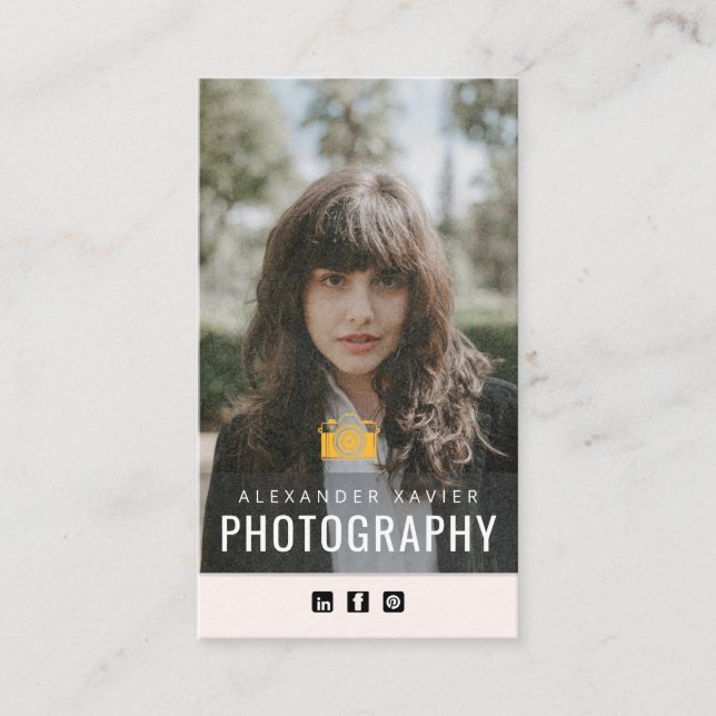 Carte de visite minimaliste de photographe (Devant)