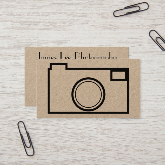Carte de visite minimaliste de photographie (Devant/Arrière en situation)