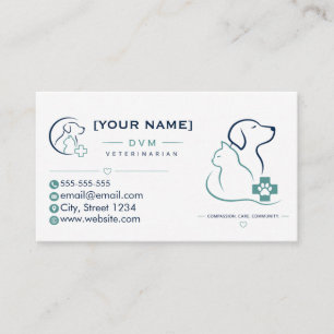 Carte de visite minimaliste de vétérinaire