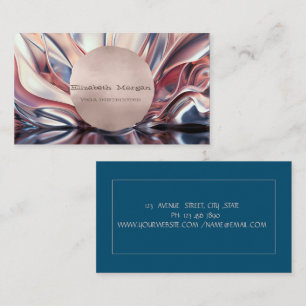 Carte De Visite Minimaliste Élégant Cercle Abstrait Rose Gold