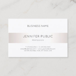 Carte De Visite Minimaliste Élégant Plain Faux Silver Professionne