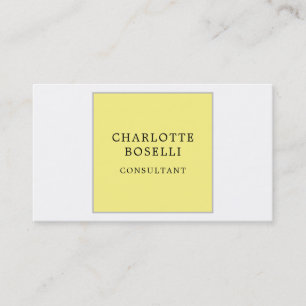 Carte De Visite Minimaliste Élégant Professionnel Jaune Blanc