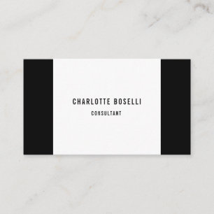 Carte De Visite Minimaliste Élégant Professionnel Simple Noir Blan