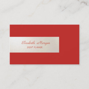 Carte De Visite Minimaliste Élégant, Rayé, Rouge