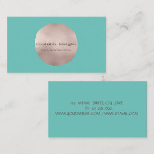 Carte De Visite Minimaliste Elegant Rose Gold Cercle Mint Vert