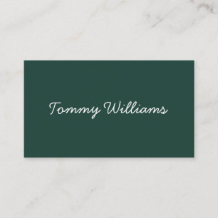 Carte De Visite Minimaliste Emerald Green Professionnel Simple