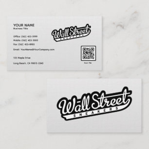 Carte de visite minimaliste en lin blanc