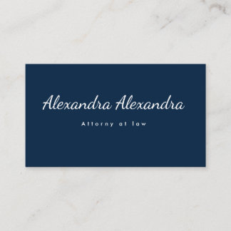 Carte de visite minimaliste et élégante bleu marin