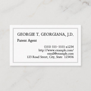 Carte de visite minimaliste et simple d'agent de b