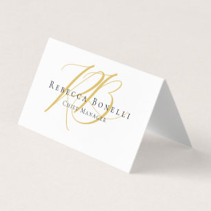 Carte De Visite Minimaliste Exclusif Moderne Monogramme Couleur Or