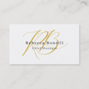 Carte De Visite Minimaliste Exclusif Moderne Monogramme Couleur Or