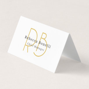 Carte De Visite Minimaliste Exclusif Moderne Monogramme Couleur Or