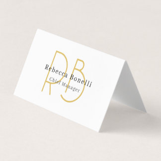 Carte De Visite Minimaliste Exclusif Moderne Monogramme Couleur Or