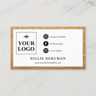 Carte De Visite Minimaliste Faux Gold Parties scintillant Logo des