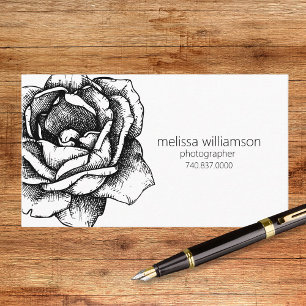 Carte De Visite Minimaliste Floral