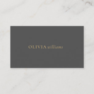 Carte De Visite Minimaliste Gold Grey Simple Professionnel