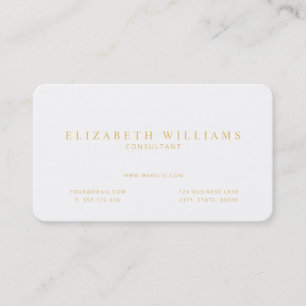 Carte De Visite Minimaliste Gold White Professionnel