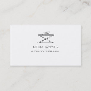 Carte De Visite Minimaliste Gris Blanc Service de repassage blanch