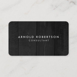 Carte De Visite Minimaliste Gris Bois Artistique Chic