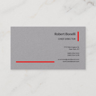 Carte De Visite Minimaliste gris clair rouge moderne professionnel