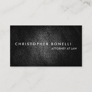 Carte de visite minimaliste gris moderne en cuir