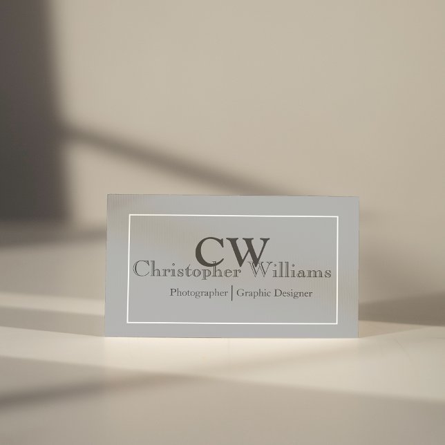 Carte de visite minimaliste gris professionnel (Créateur téléchargé)