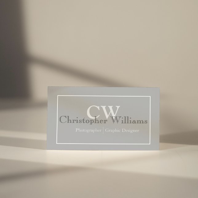 Carte de visite minimaliste gris professionnel (Créateur téléchargé)