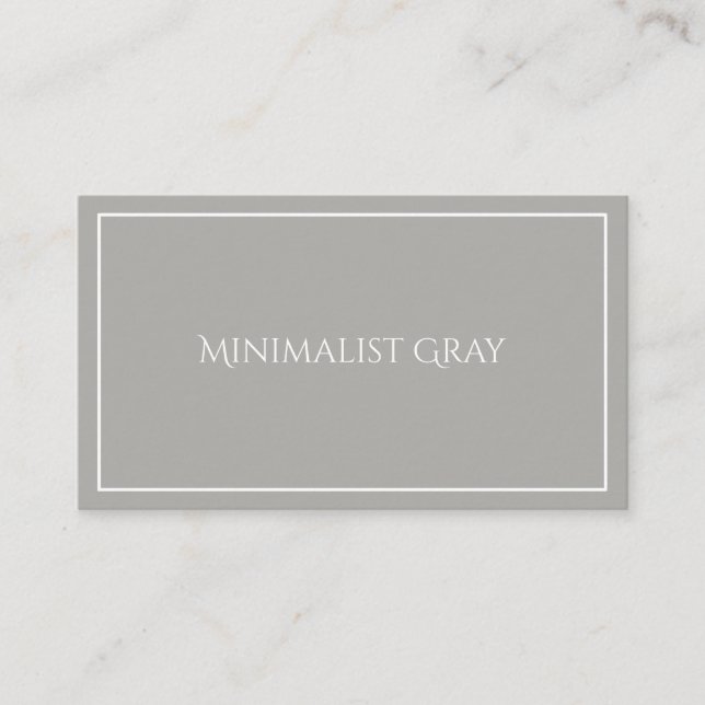 Carte De Visite minimaliste gris simple professionnel & élégant (Devant)