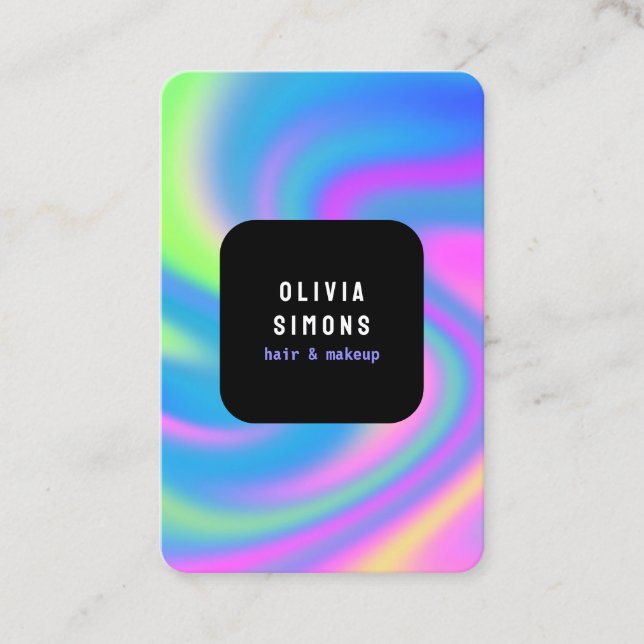 Carte de visite minimaliste holographique (Devant)