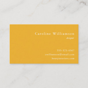Carte De Visite Minimaliste Jaune Vibrant Élégant Professionnel