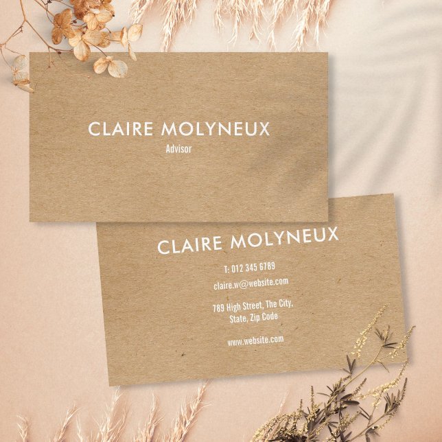 Carte De Visite Minimaliste Kraft Modern Professional (Minimalist Kraft Modern Professional Business Card)