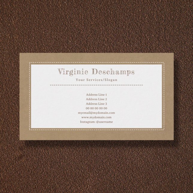 Carte de visite minimaliste Kraft & Rustique (Rustic Business Card)