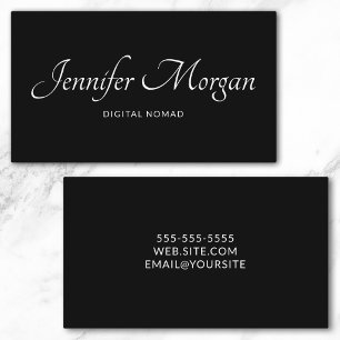 Carte De Visite Minimaliste Luxe Noir Script