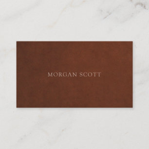 Carte De Visite Minimaliste Luxe Terracotta Suede Imprimé