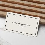 Carte De Visite Minimaliste Luxury Boutique Ivory<br><div class="desc">Un design élégant et raffiné élève votre nom ou nom d'entreprise par un style minimal et moderne. La fine bordure noire est ancrée sur un arrière - plan d'ivoire pour donner une impression de luxe à ce modèle carte de visite classique. © 1201AM CREATIVE</div>