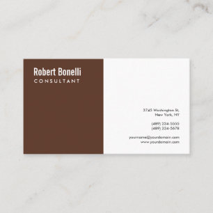 Carte De Visite Minimaliste Marron Blanc Moderne Simple