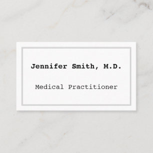 Carte de visite minimaliste Médicale praticien