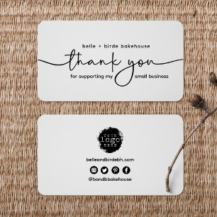Carte De Visite Minimaliste Merci de Soutenir Ma Petite Entreprise