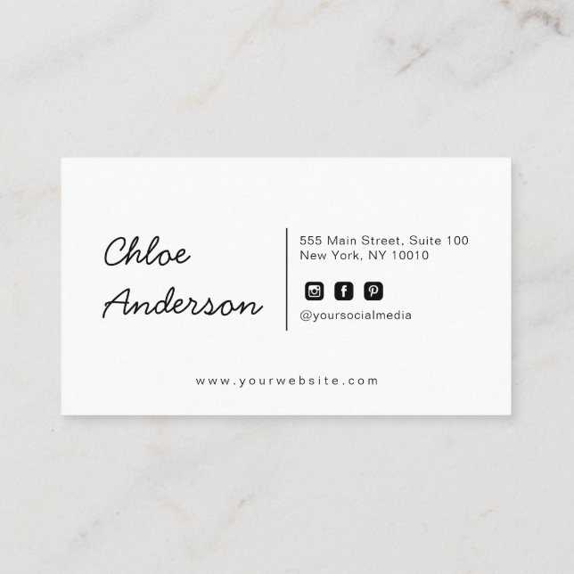 Carte de visite minimaliste moderne (Dos)