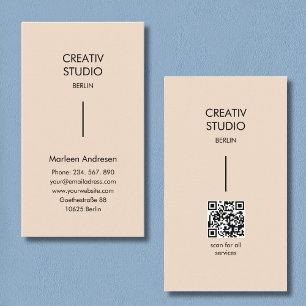 Carte De Visite Minimaliste Moderne Beige Noir