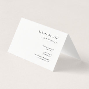 Carte De Visite Minimaliste Moderne Blanc Uni