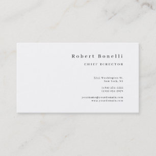 Carte De Visite Minimaliste Moderne Blanc Uni