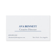 Carte de visite minimaliste moderne bleu marine/gr