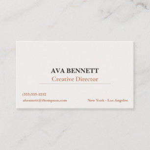 Carte de visite minimaliste moderne Copper & Stone