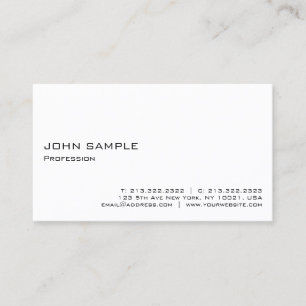 Carte De Visite Minimaliste moderne élégant blanc professionnel